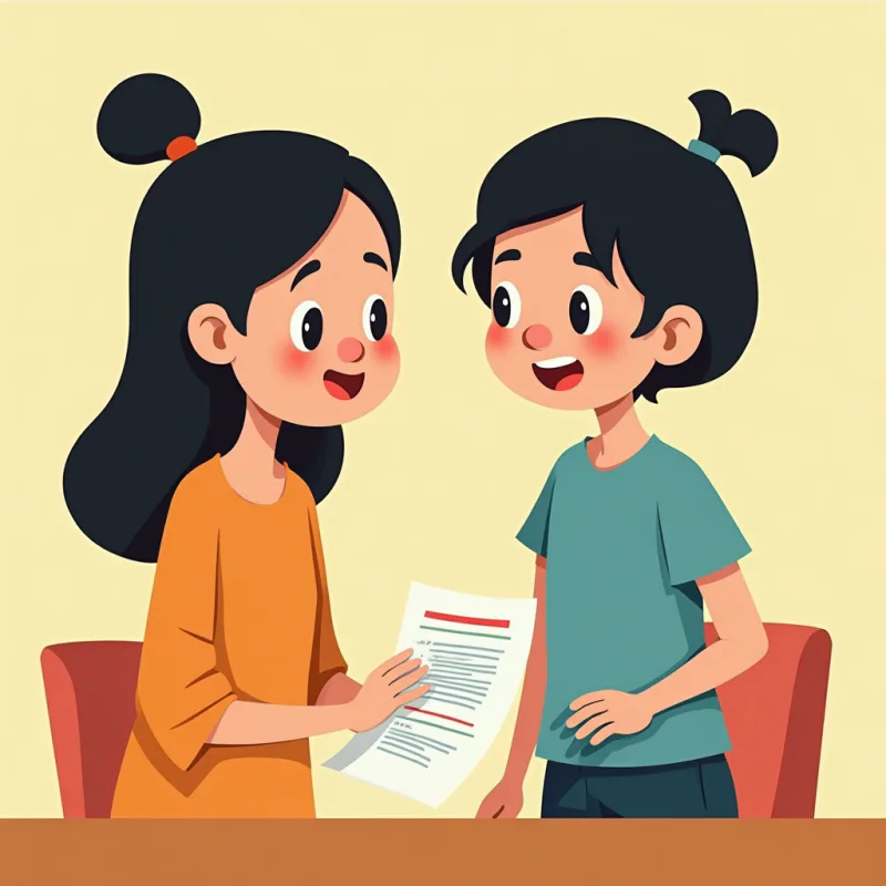 Two people having an animated conversation at a cozy cafe, one introducing the other to a friendly third person, a glowing doorway symbolizing a job opportunity behind them, warm bright colors, modern illustration style, no text