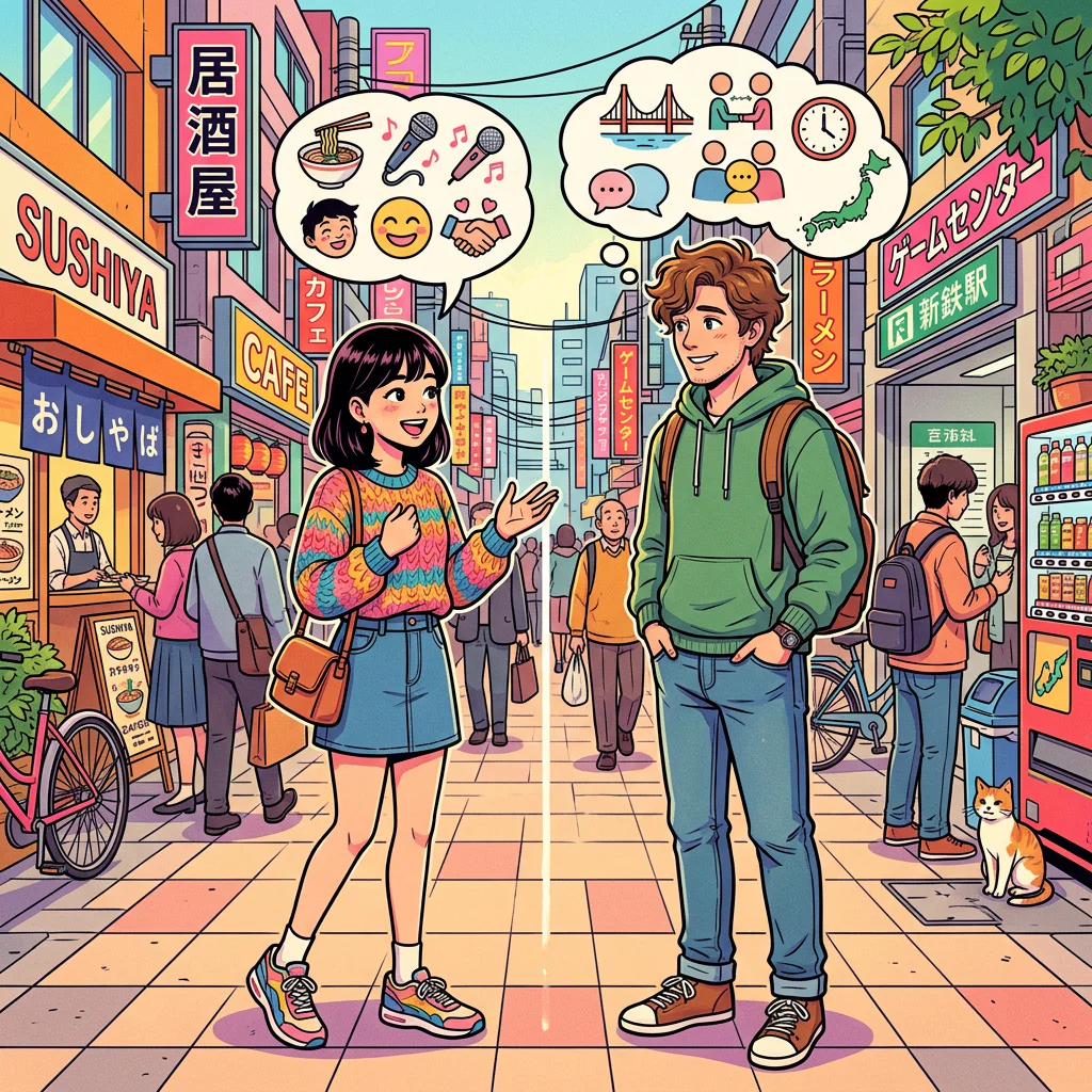 An international resident considering nearby places to meet friends in Japan