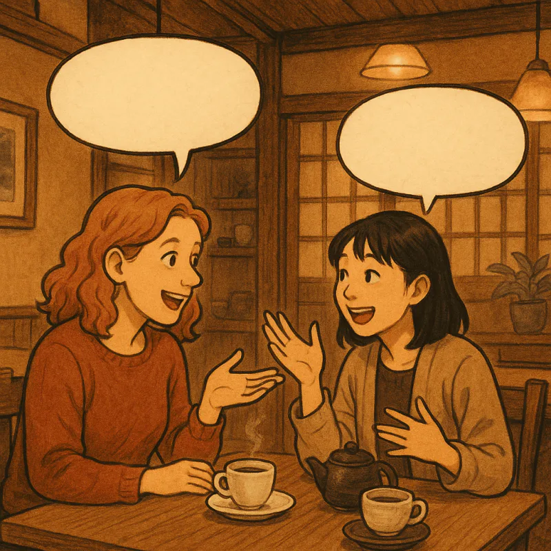 Meeting a language partner at a café