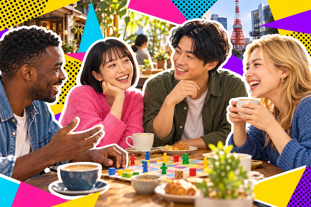 Japanese and international friends enjoying a neighborhood gathering