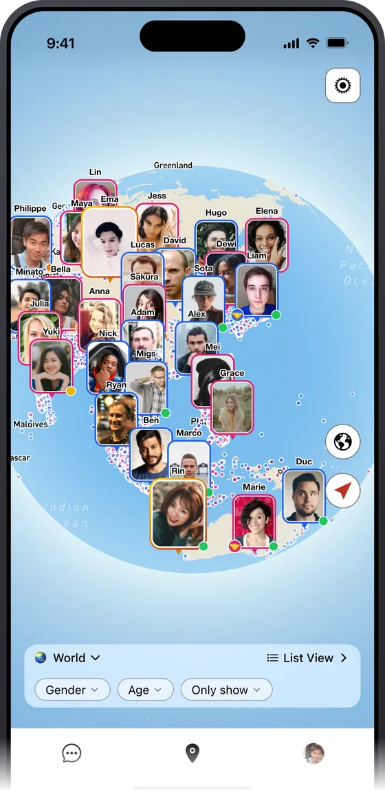 SewaYou world map showing members around the globe
